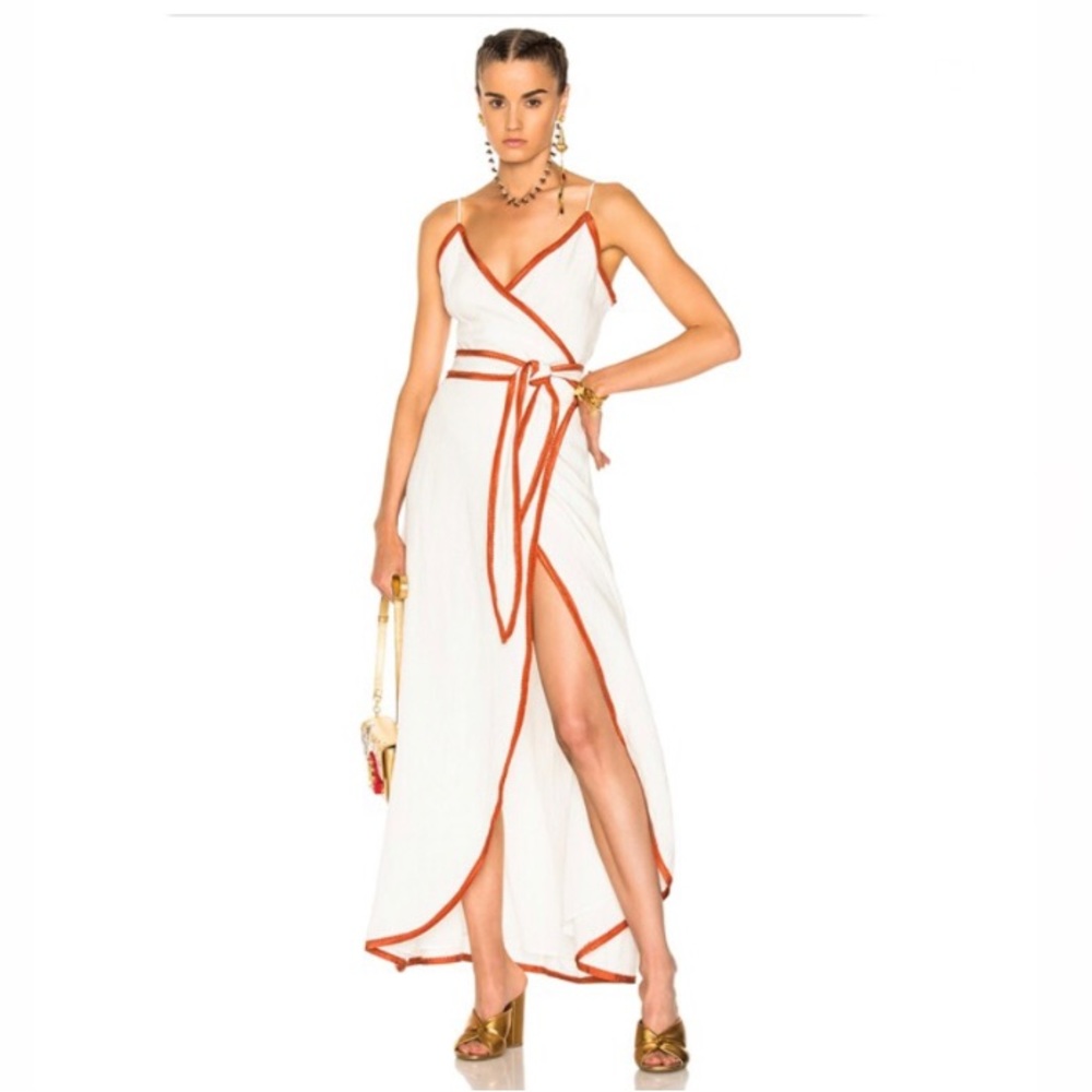 Dress 531 Wrap in Ivory & Orange Size XL from REVOLVE